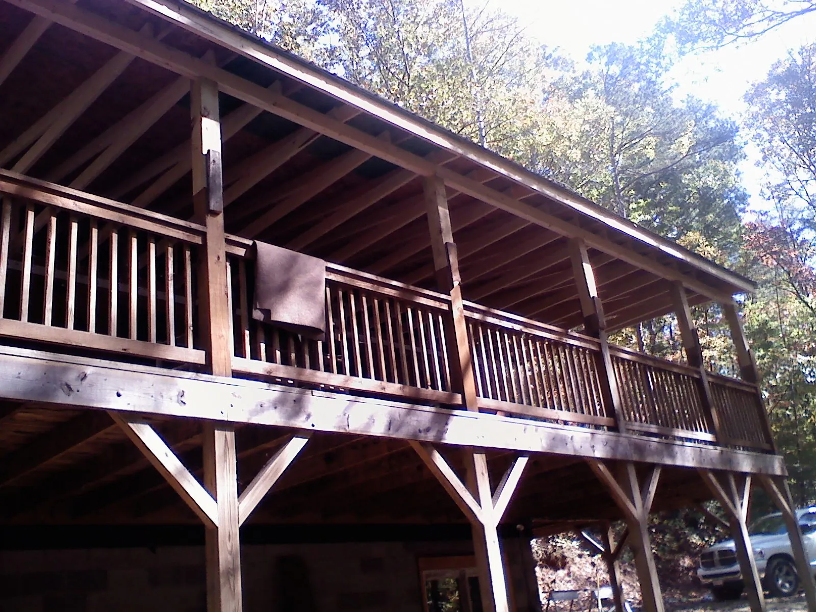 Timber framing under a new elevated porch and deck — Roof Leak Repair in Hanover Park by Roofing Brothers